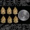 Raw Brass Pharaoh or King Tut Pendants or Charms - Set of Six - B-C145